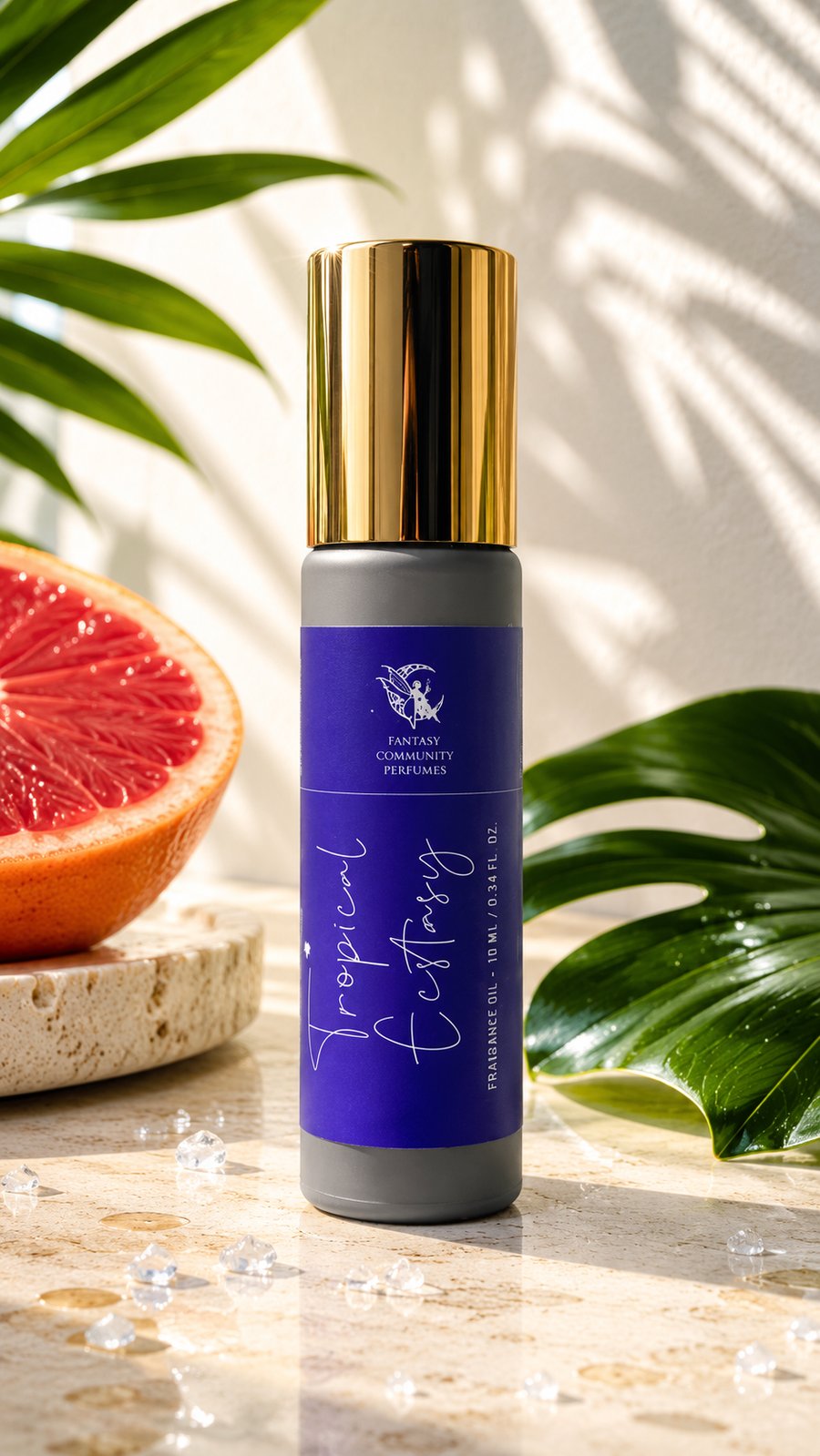 Tropical Ecstasy Tenderis Molecular — флакон, грейпфрут, монстера, краплі води