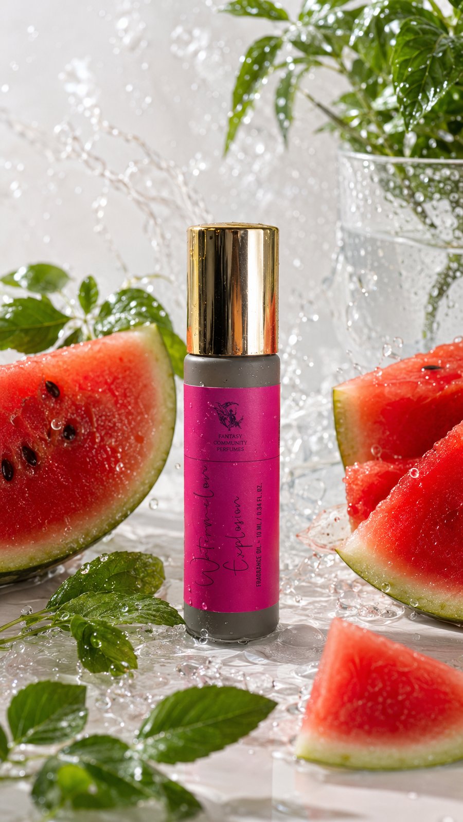 Watermelon Explosion Tenderis Molecular — сплеск води, долька кавуна, мʼята