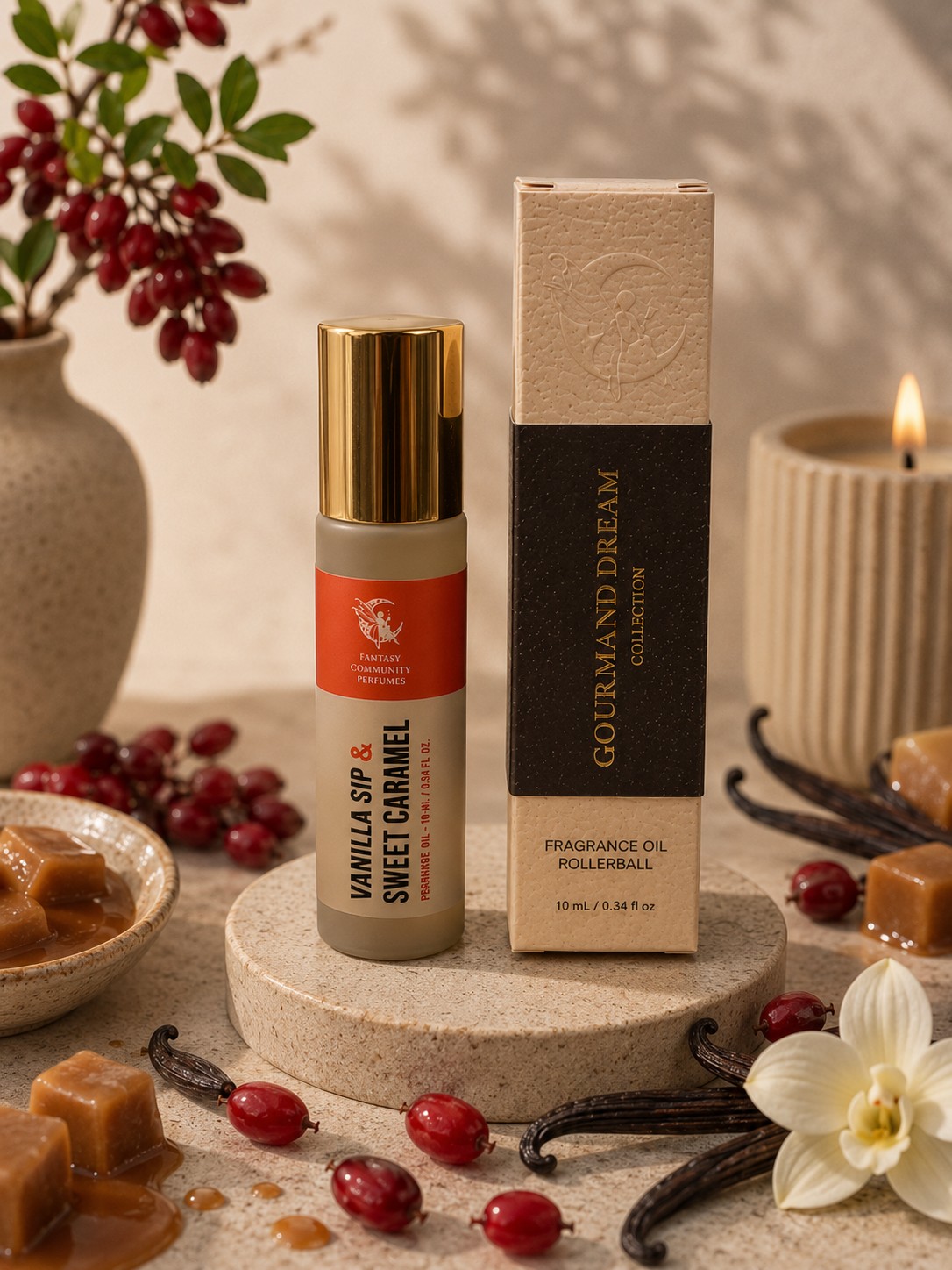 Vanilla  Sip & Sweet Сaramel by Fantasy Community Perfumes roll-on