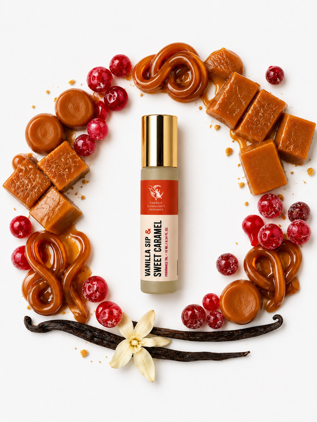 Vanilla  Sip & Sweet Сaramel by Fantasy Community Perfumes roll-on