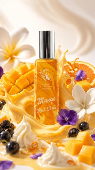 Mango Milk Shake — стигле манго і молочний коктейль крупним планом