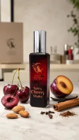 Spicy Cherry Shake — флакон вишневого парфуму FCP у темній композиції