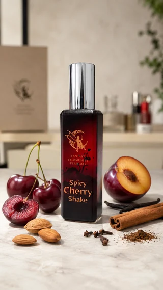 Spicy Cherry Shike — флакон вишневого парфуму FCP у темній композиції